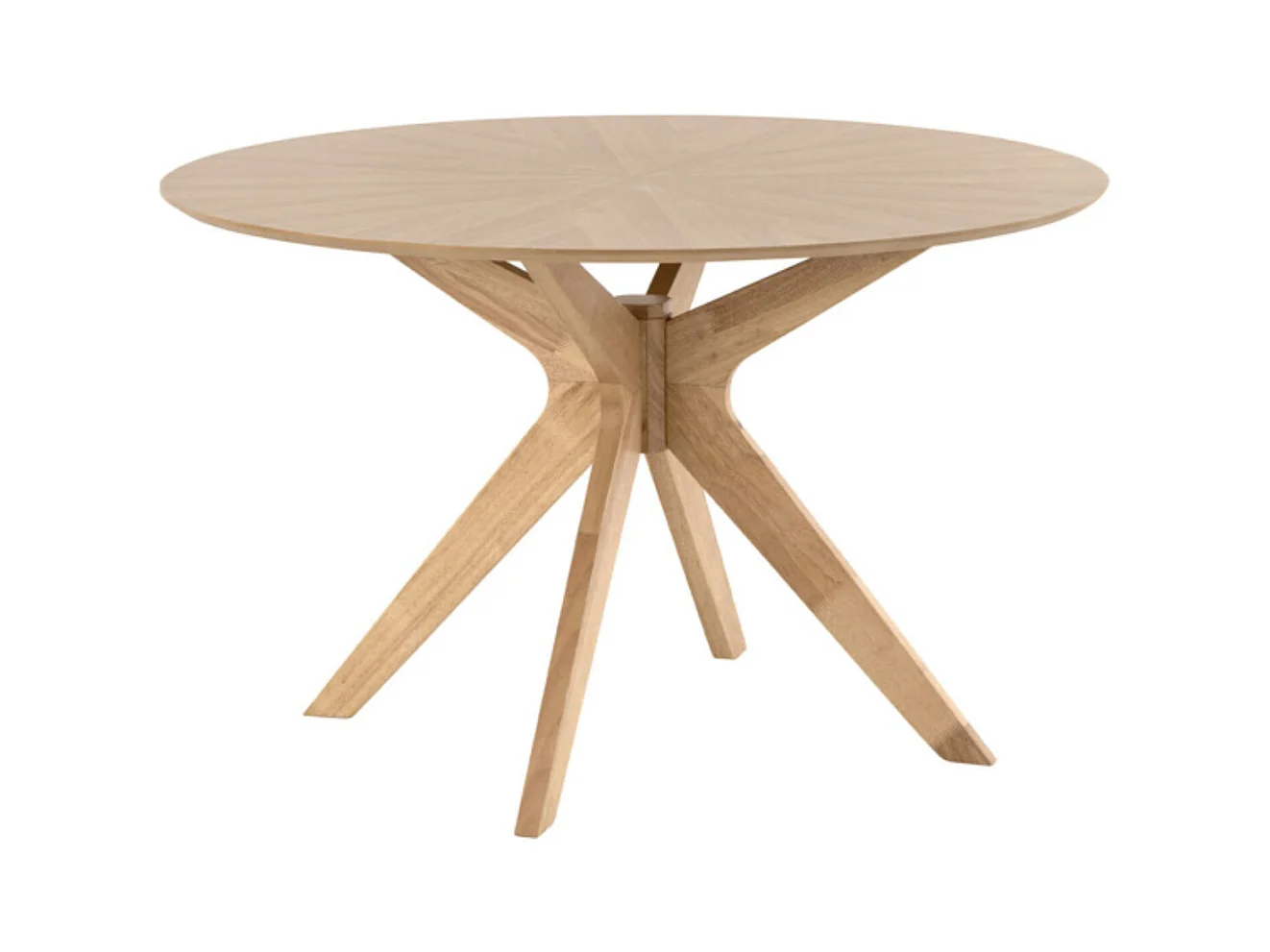 Table à manger ronde Kamila en chêne ou noyer – Harmonie de charme et style naturel-Couleur Marron-Diamètre 120 cm