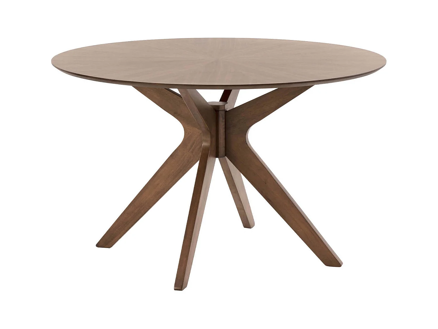 Table à manger ronde Kamila en chêne ou noyer – Harmonie de charme et style naturel-Couleur Marron-Diamètre 120 cm