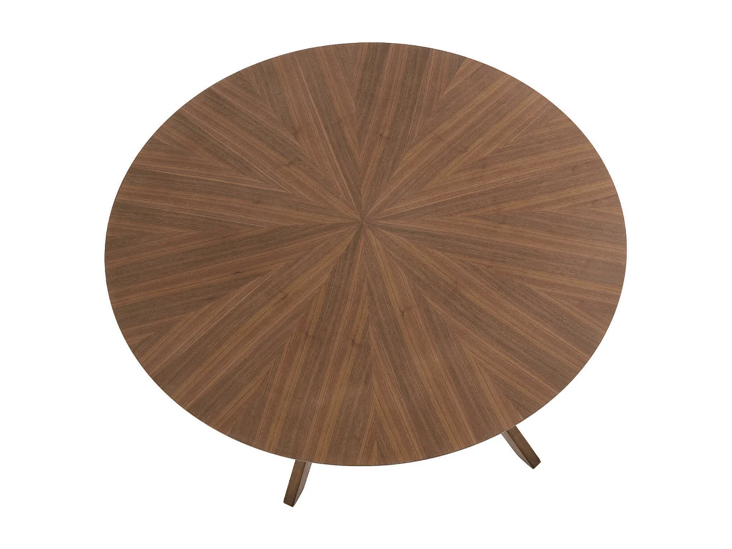 Table à manger ronde Kamila en chêne ou noyer – Harmonie de charme et style naturel-Couleur Marron-Diamètre 120 cm