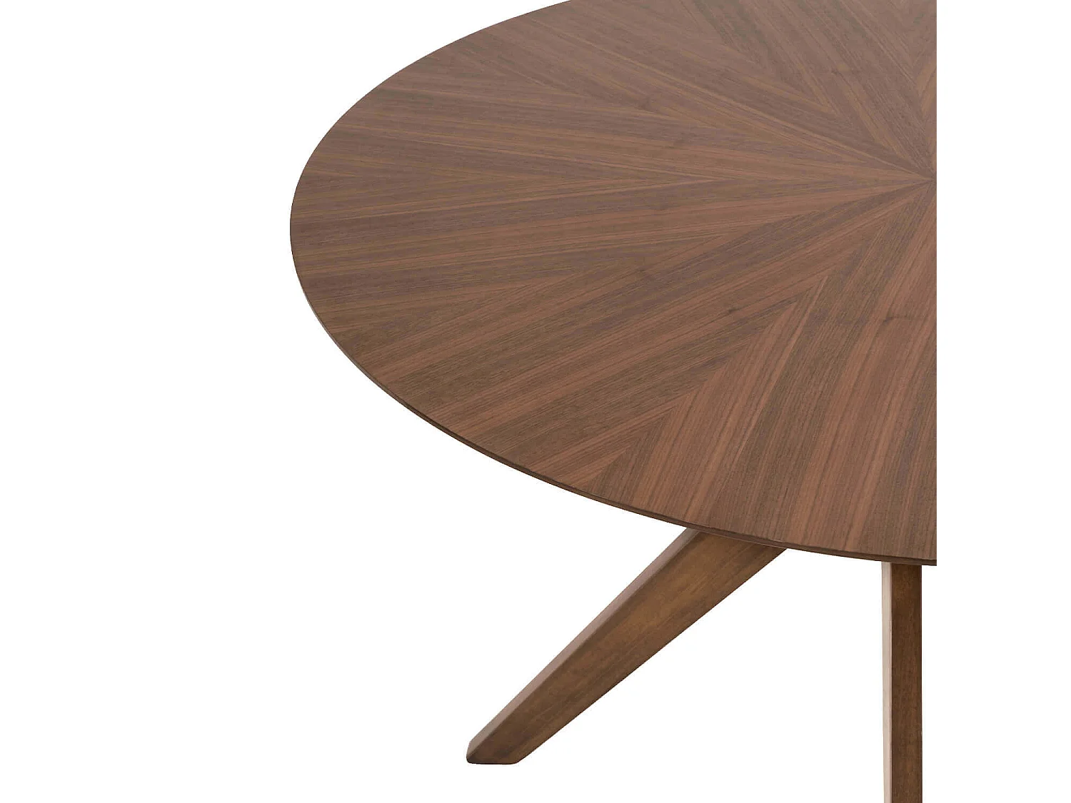 Table à manger ronde Kamila en chêne ou noyer – Harmonie de charme et style naturel-Couleur Marron-Diamètre 120 cm