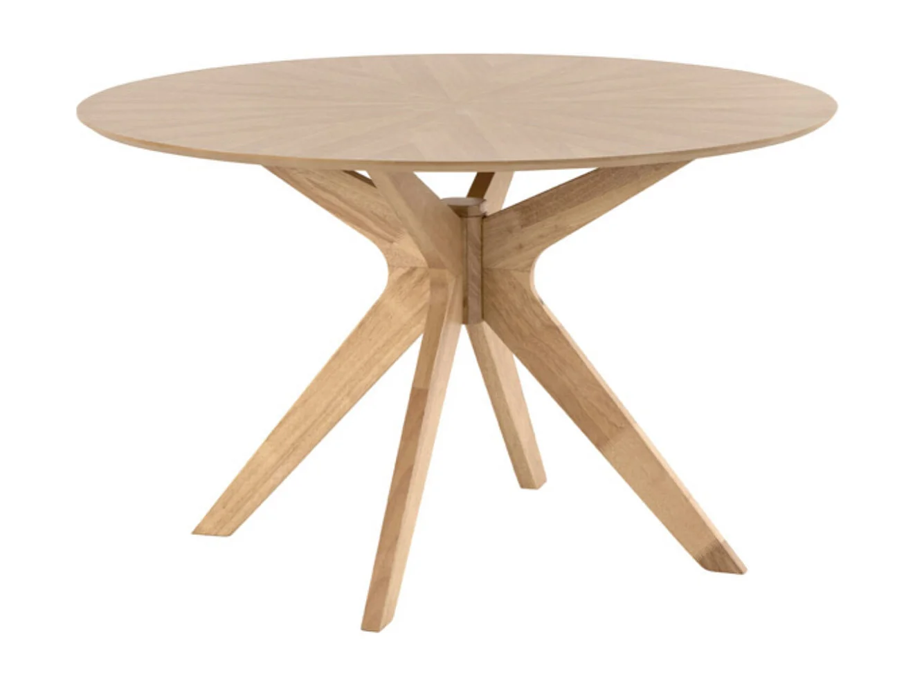 Table à manger ronde Kamila en chêne ou noyer – Harmonie de charme et style naturel-Couleur Marron-Diamètre 120 cm