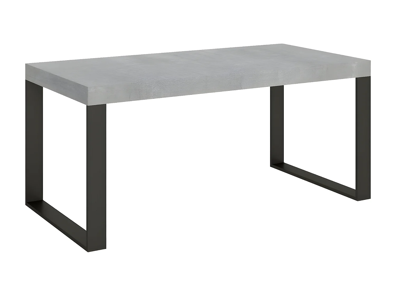 Table industrielle gris ciment et pieds métal anthracite Tiroz 180cm
