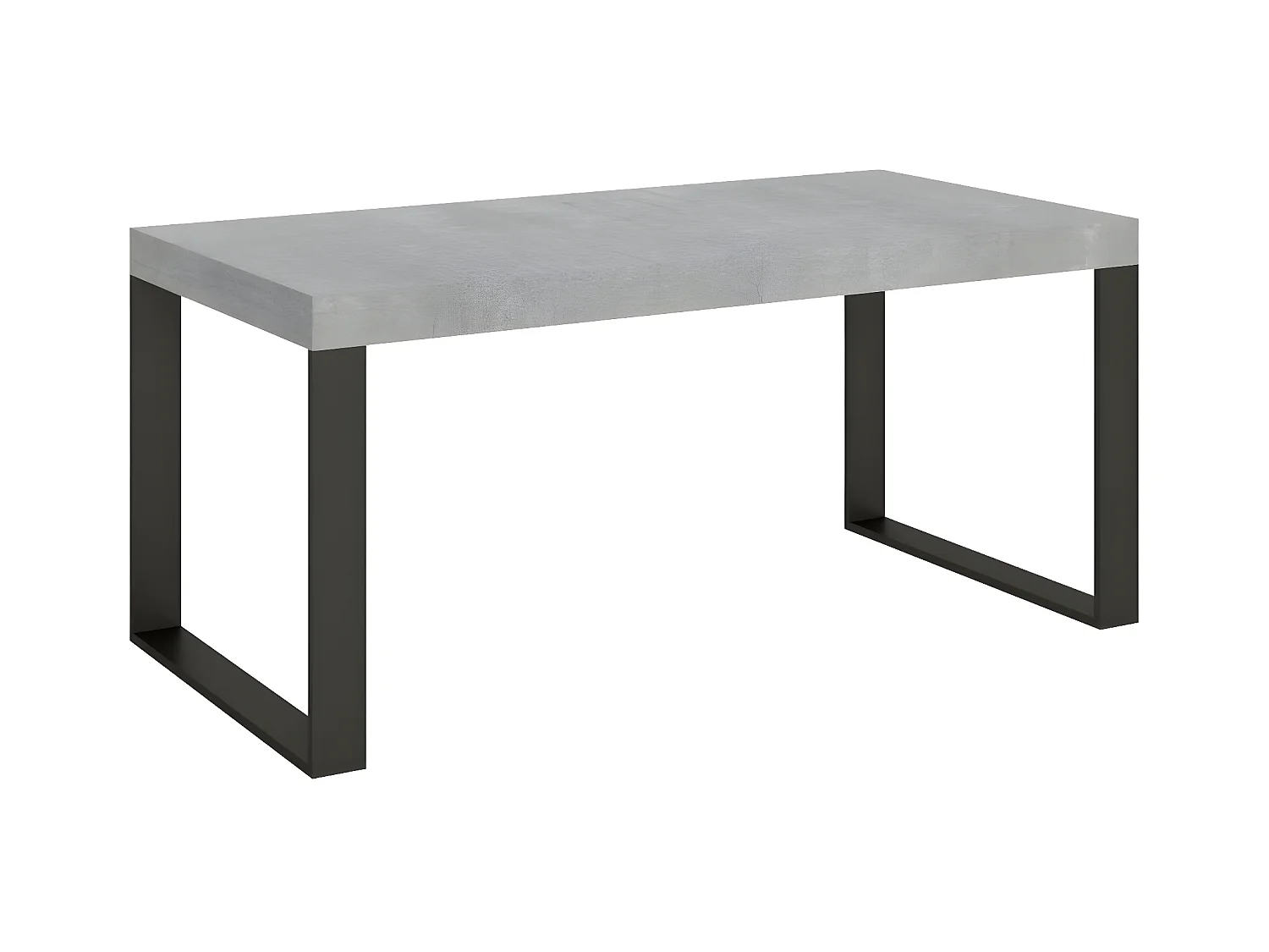 Table industrielle gris ciment et pieds métal anthracite Tiroz 180cm
