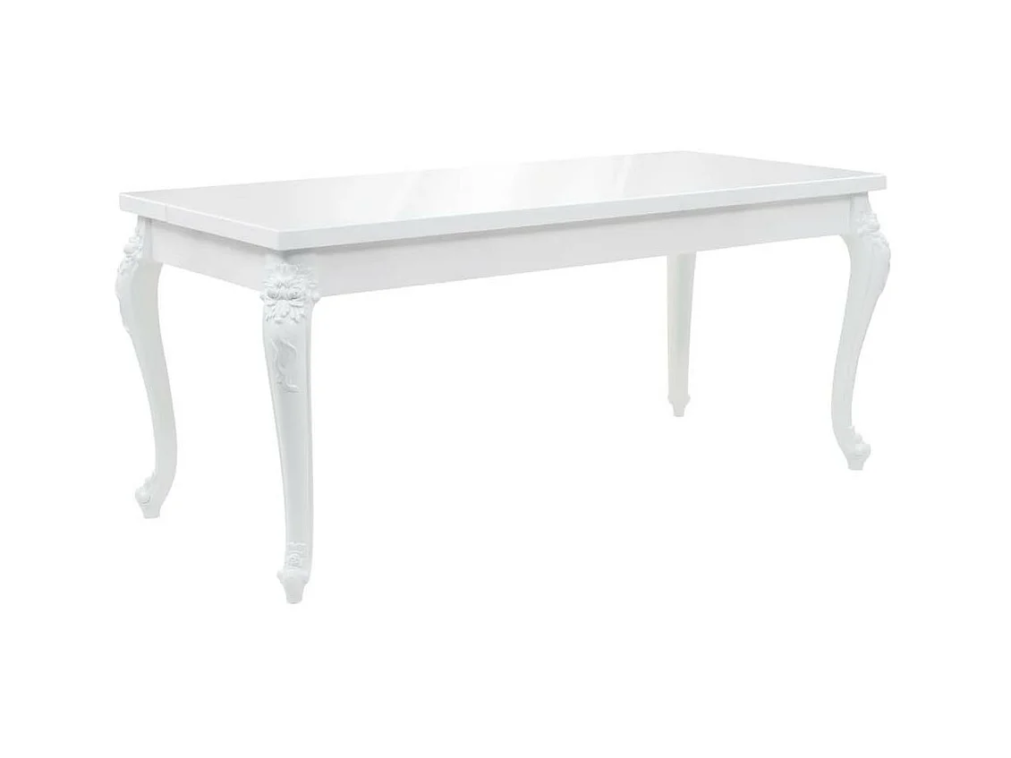 Table à manger rectangulaire blanc brillant Brack 180