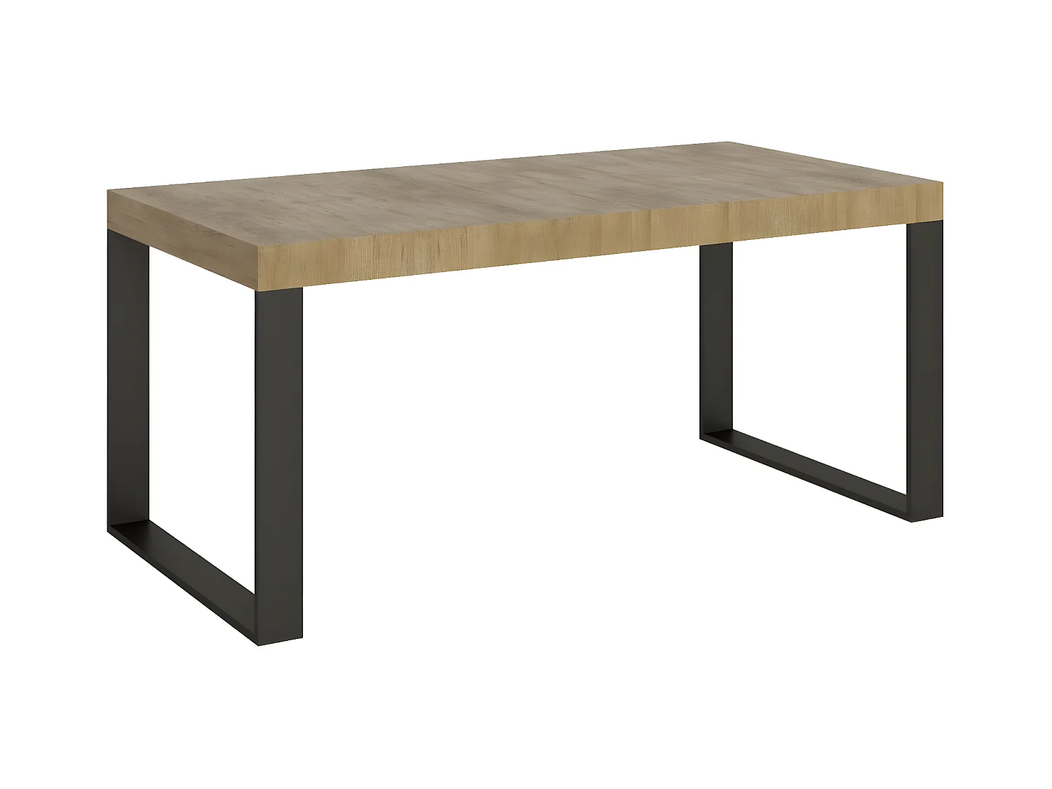 Table industrielle chêne clair et pieds métal anthracite Tiroz 180cm