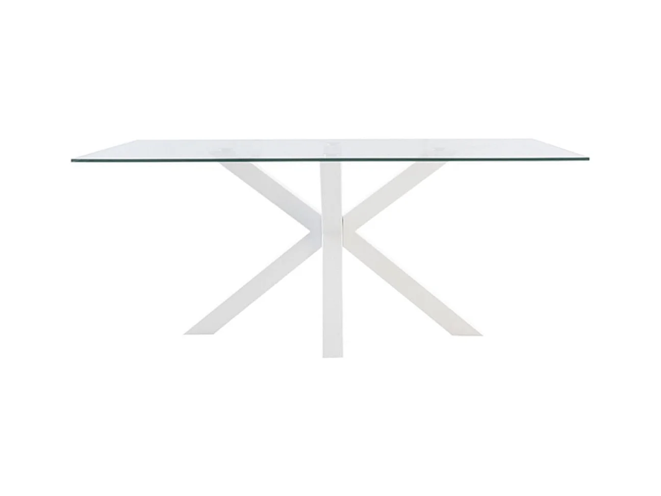 Table à manger moderne Trikano – Verre trempé et pieds métalliques-Couleur Noir-Largeur 160 cm