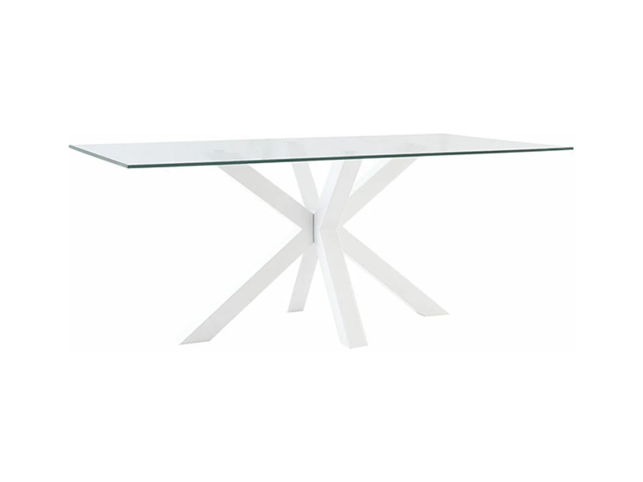 Table à manger moderne Trikano – Verre trempé et pieds métalliques-Couleur Noir-Largeur 180 cm