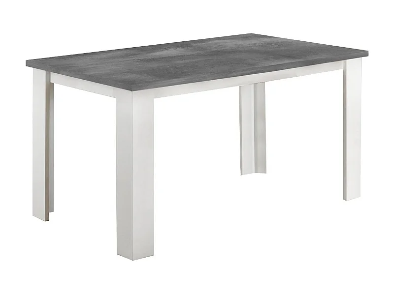 Table à manger carrée gris béton et blanc brillant Sting 120cm