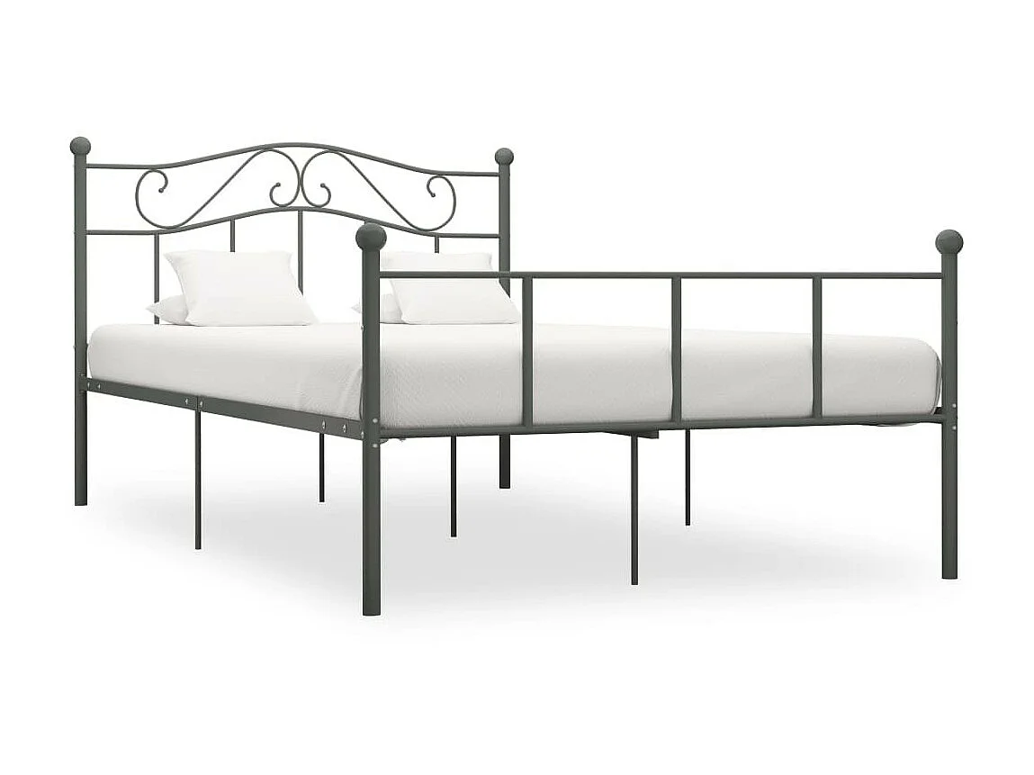 Lit métal gris Vic 160x200