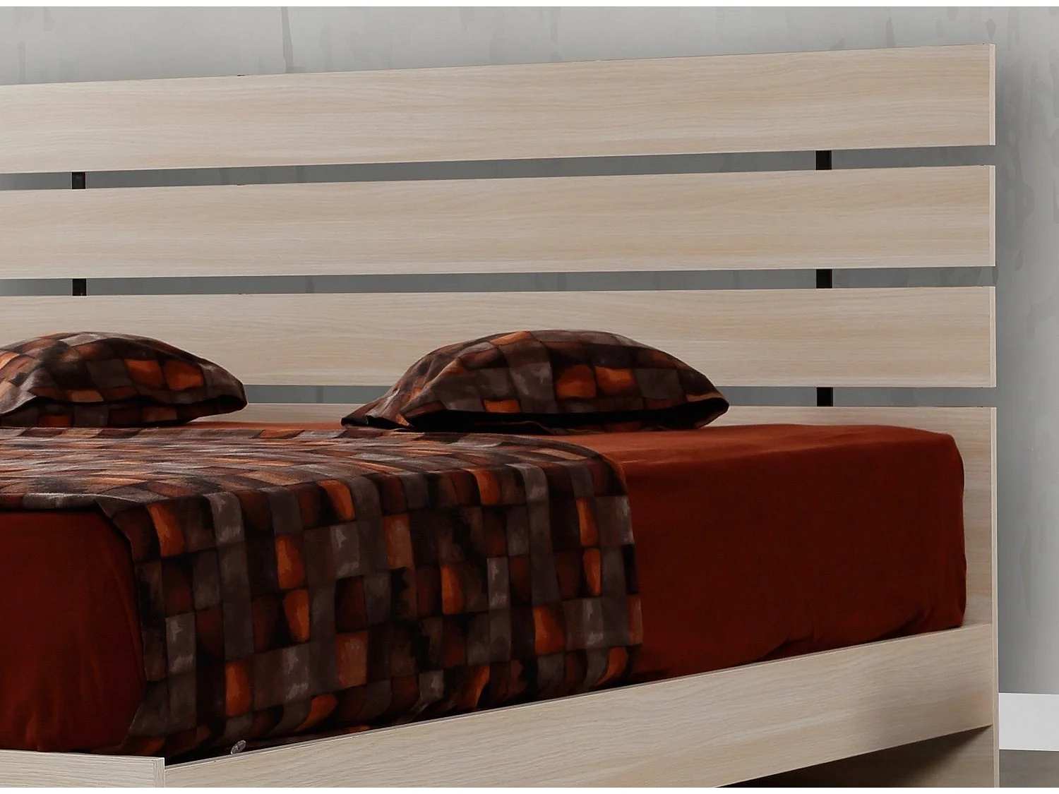 Lit adulte moderne bois chêne clair Marka - 7 tailles-100x200