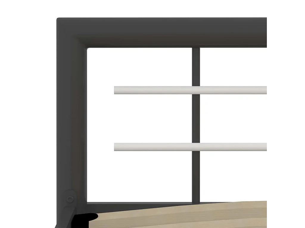 Lit métal design gris et blanc Lander 90x200