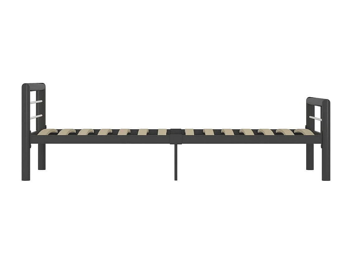 Lit métal design gris et blanc Lander 90x200