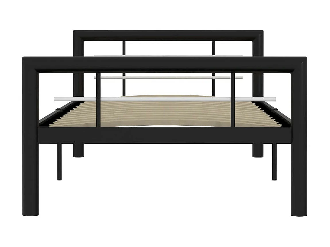 Lit métal design noir et blanc Lander 90x200