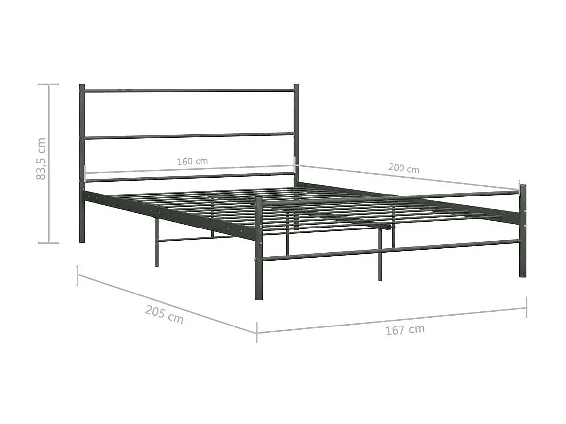 Lit métal gris Binder 160x200