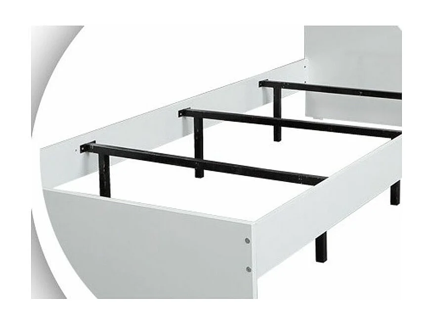 Lit adulte moderne bois blanc brillant Marka - 7 tailles-100x200