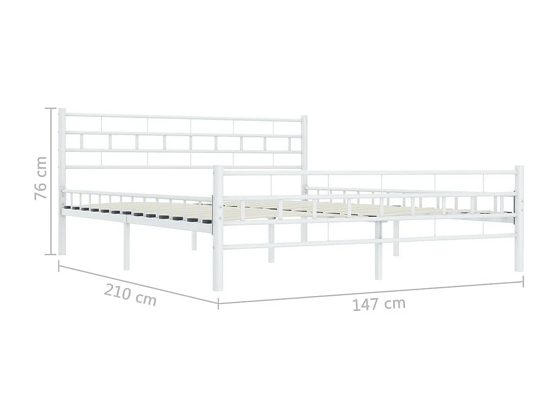 Lit métal blanc Veniza 140x200