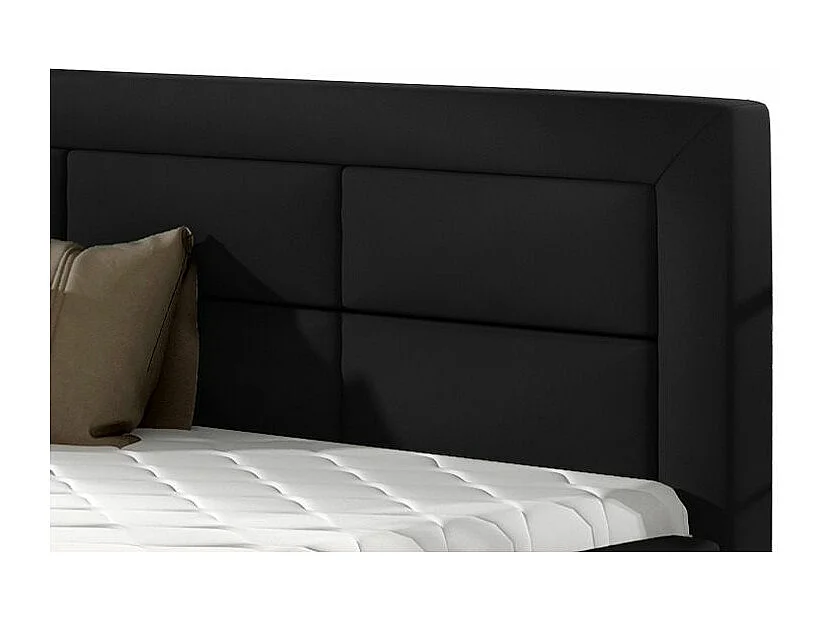 Lit moderne simili cuir capitonné Rizaro-Couleur Noir-200x200-Version coffre de rangement