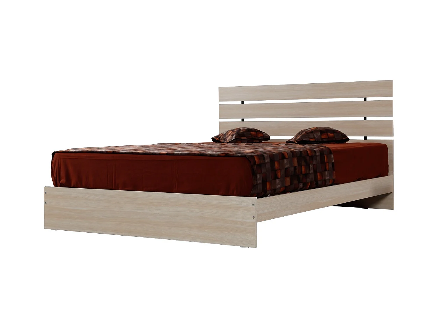 Lit adulte moderne bois chêne clair Marka - 7 tailles-90x200