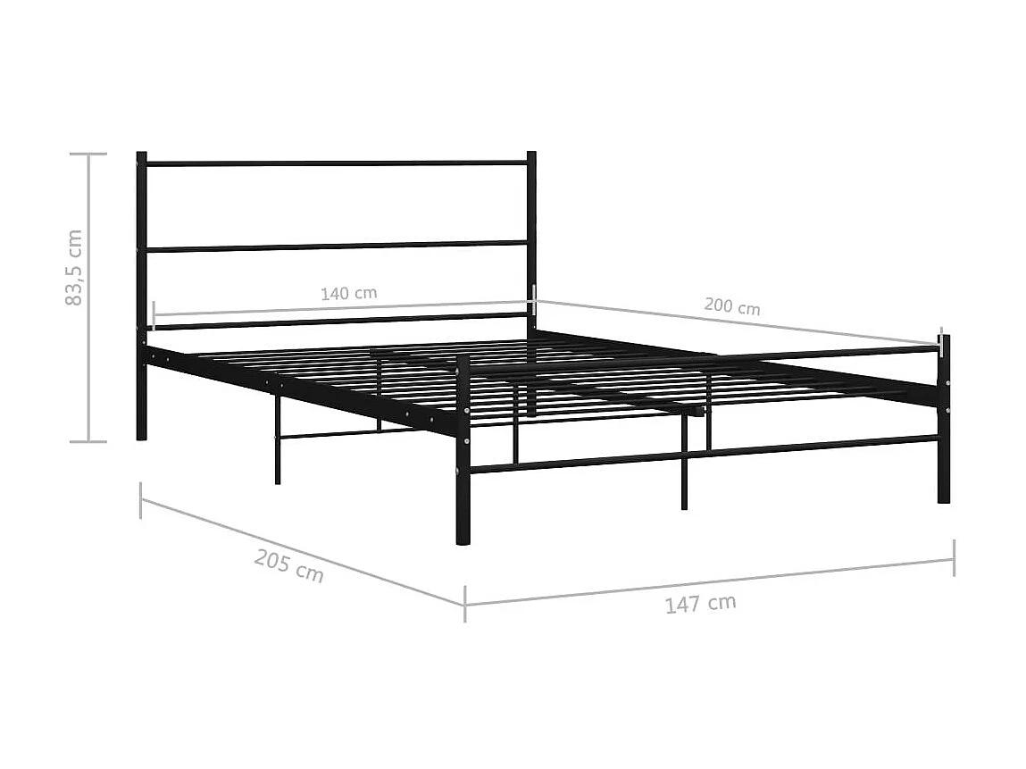 Lit métal noir Binder 140x200