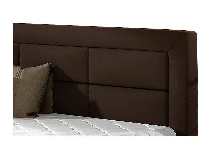 Lit moderne simili cuir capitonné Rizaro-Couleur Marron-180x200-Version coffre de rangement