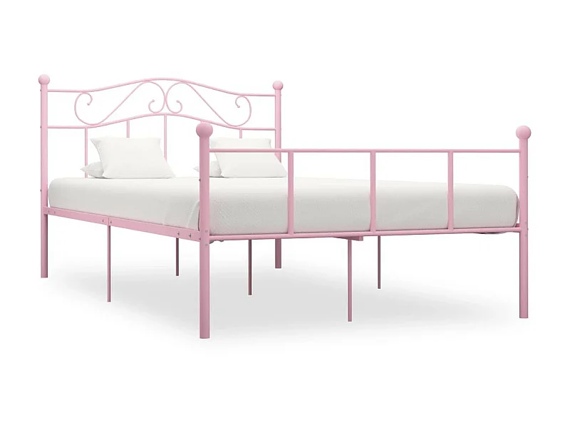 Lit métal rose Vic 160x200