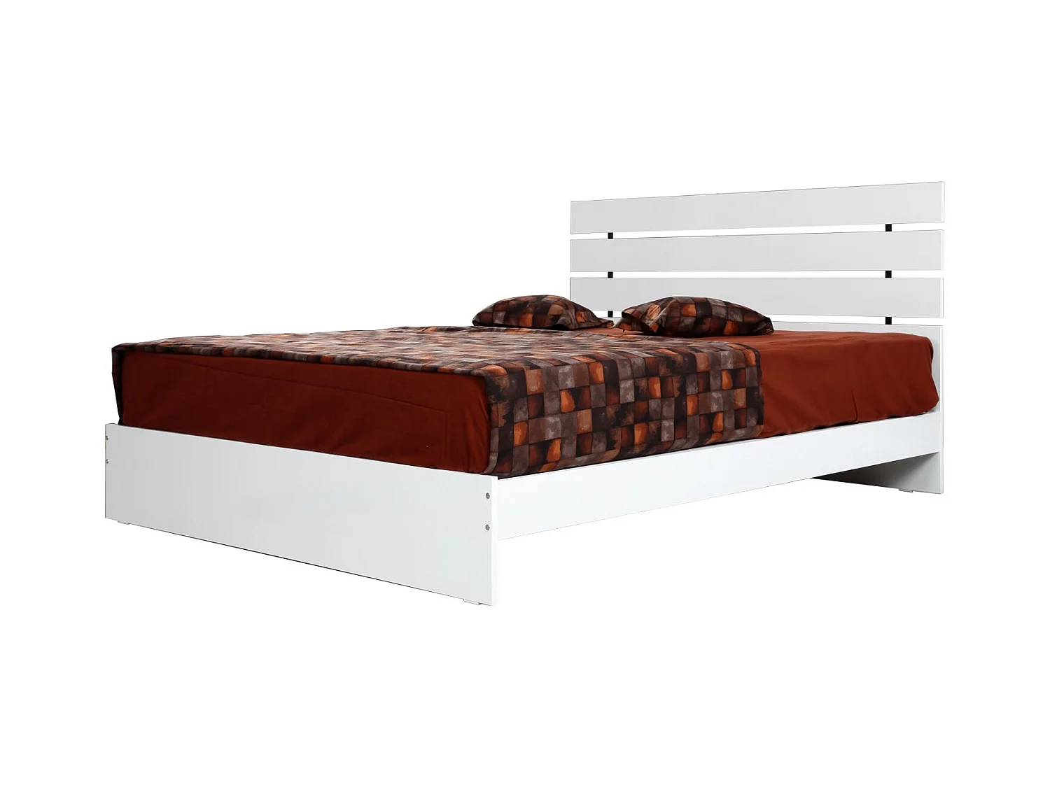 Lit adulte moderne bois blanc brillant Marka - 7 tailles-120x200