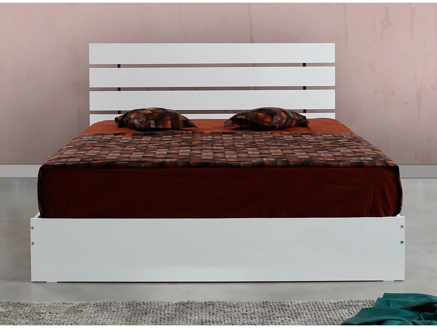 Marka modern volwassen bed in glanzend wit hout - 7 maten-Slapen 120x200cm