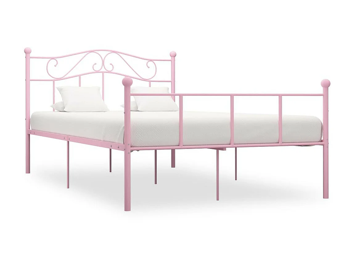 Lit métal rose Vic 140x200