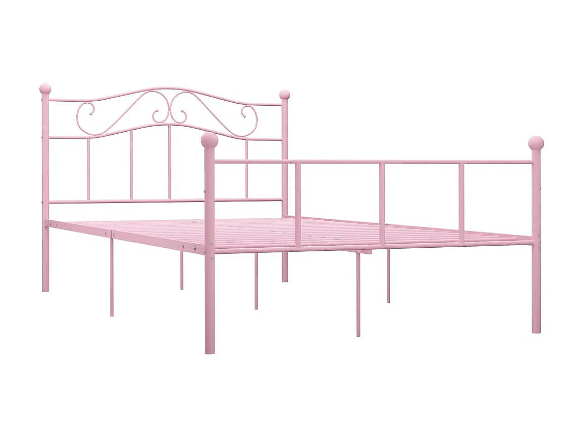 Lit métal rose Vic 140x200