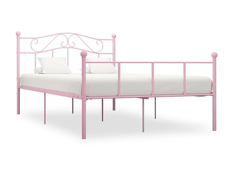 Lit métal rose Vic 140x200