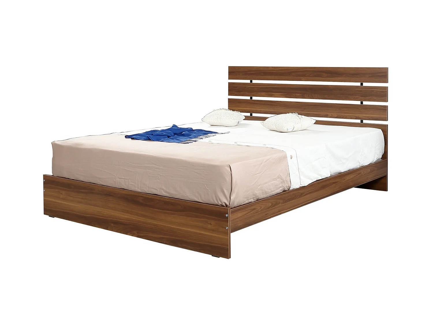 Lit adulte moderne bois marron Marka - 7 tailles-100x200