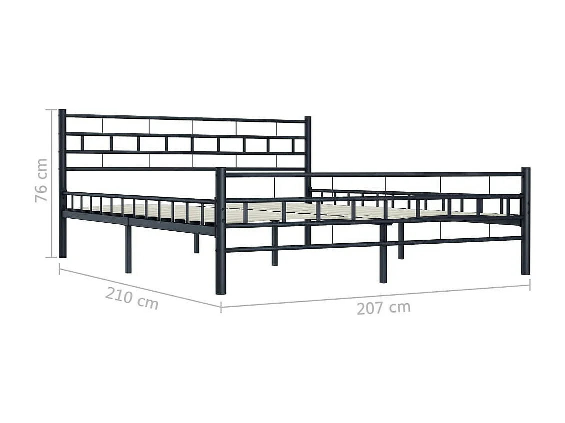 Lit Noir Acier 200x200