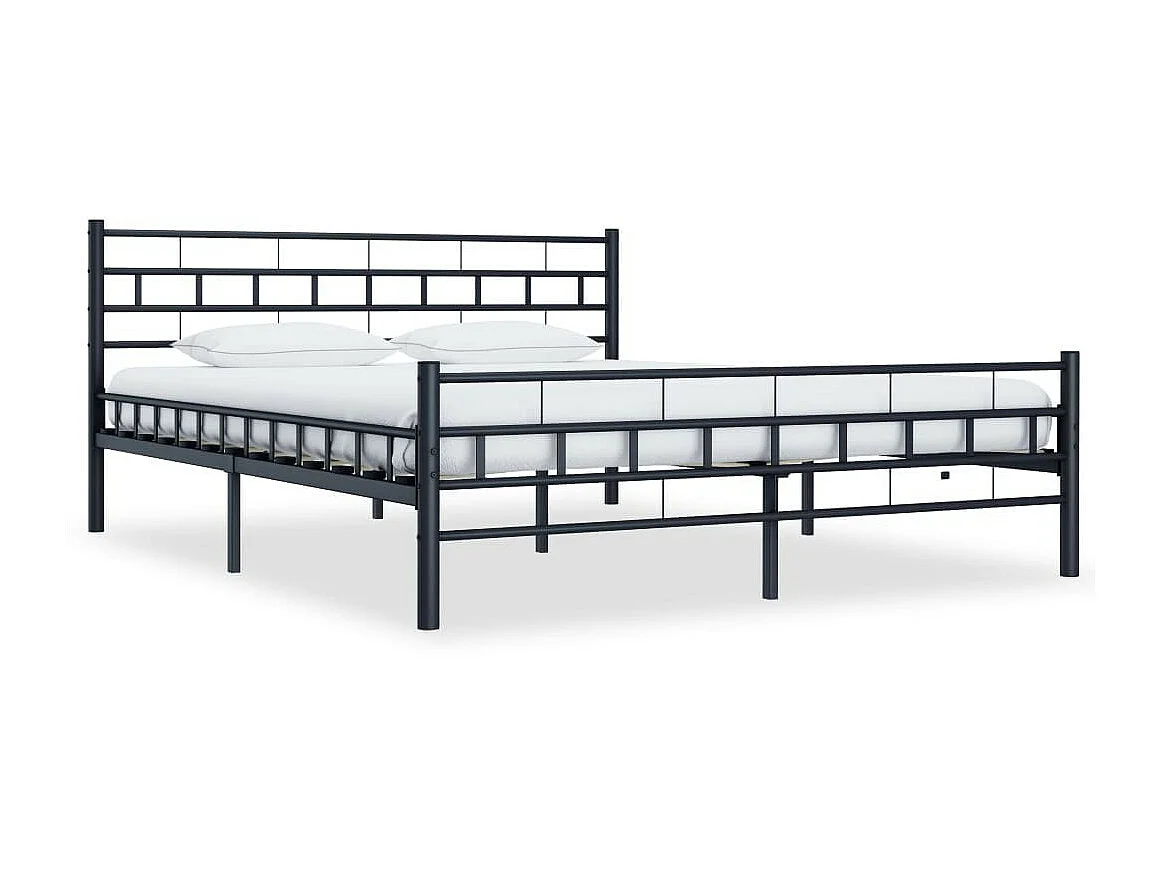 Lit Noir Acier 200x200