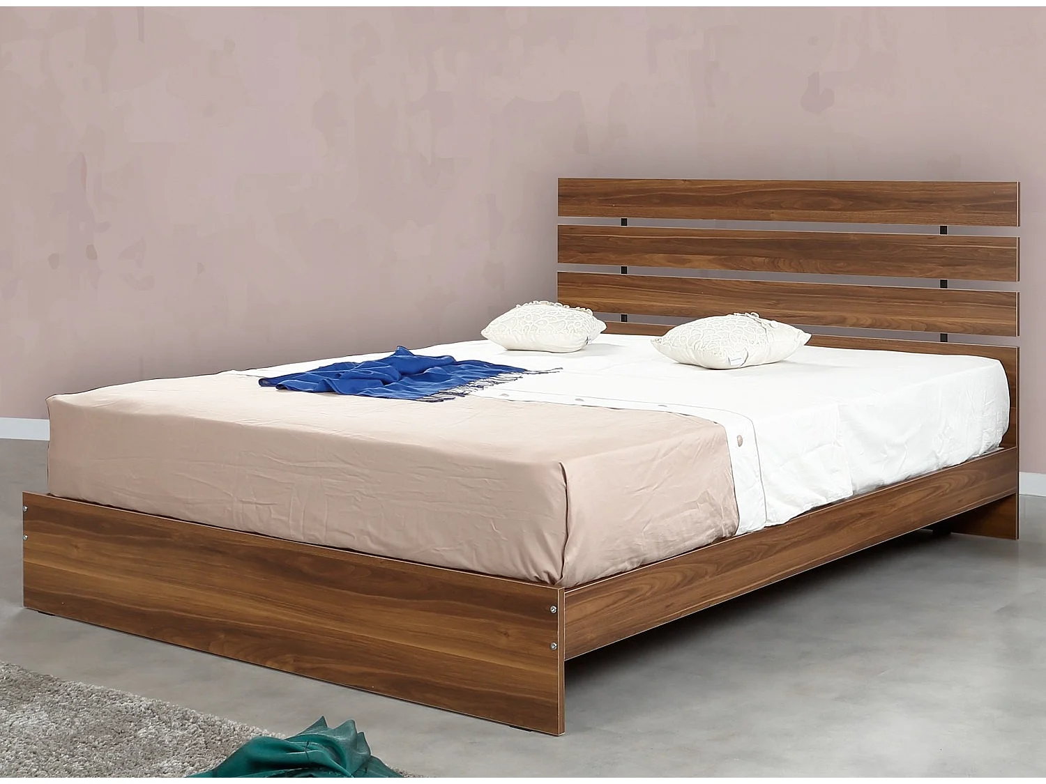 Marka modern bruin houten volwassen bed - 7 maten-Slapen 90x200cm