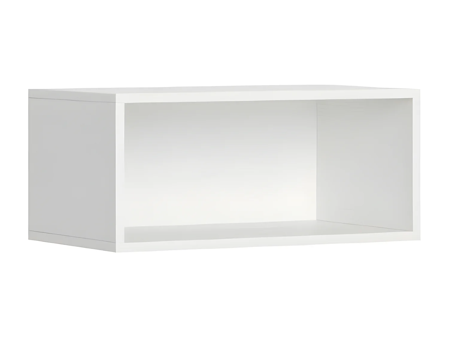 Lit escamotable horizontal blanc Bounto 85x185 avec rangement et bibliothèque composition G-