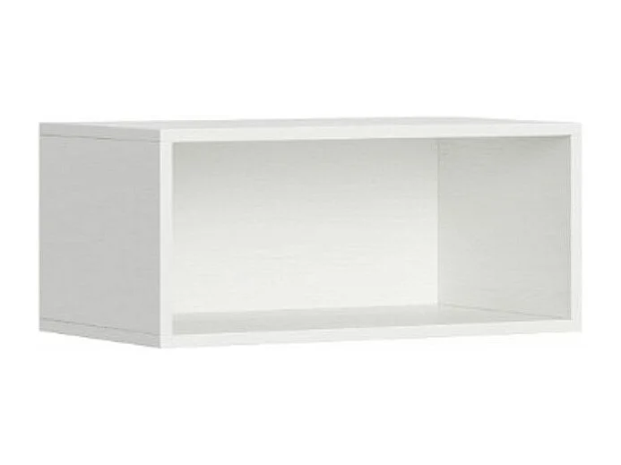 Lit escamotable horizontal blanc Bounto 85x185 avec rangement et bibliothèque composition C-