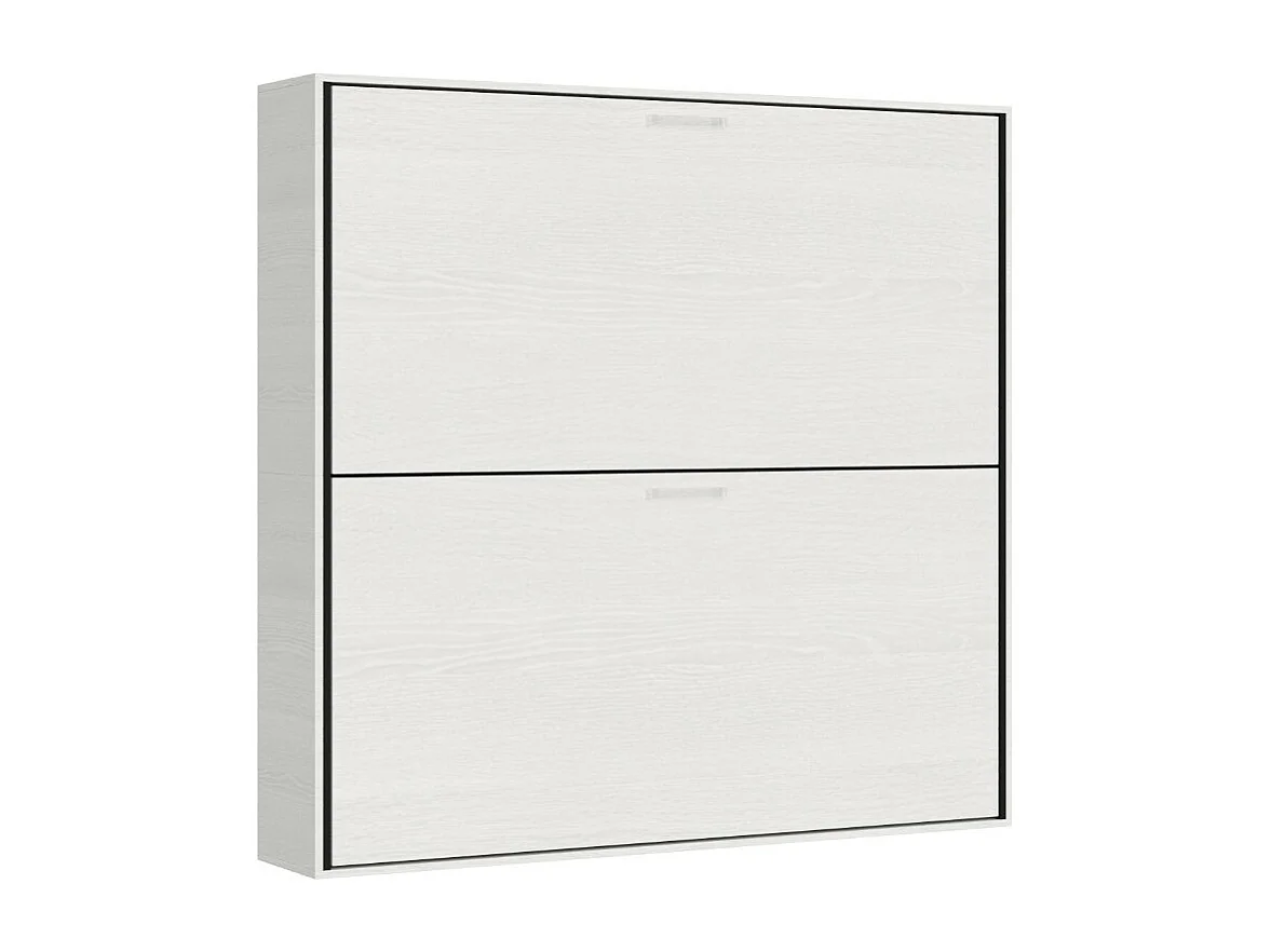 Lit escamotable superposé blanc horizontal 2 couchages 85x185 Bounto-