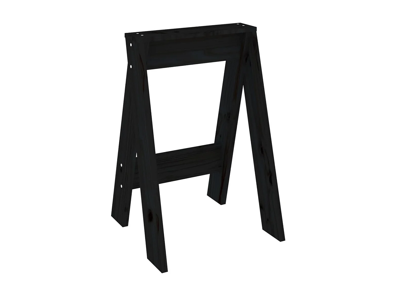 Tabourets 2 pcs Noir 40x40x60 Bois massif de pin