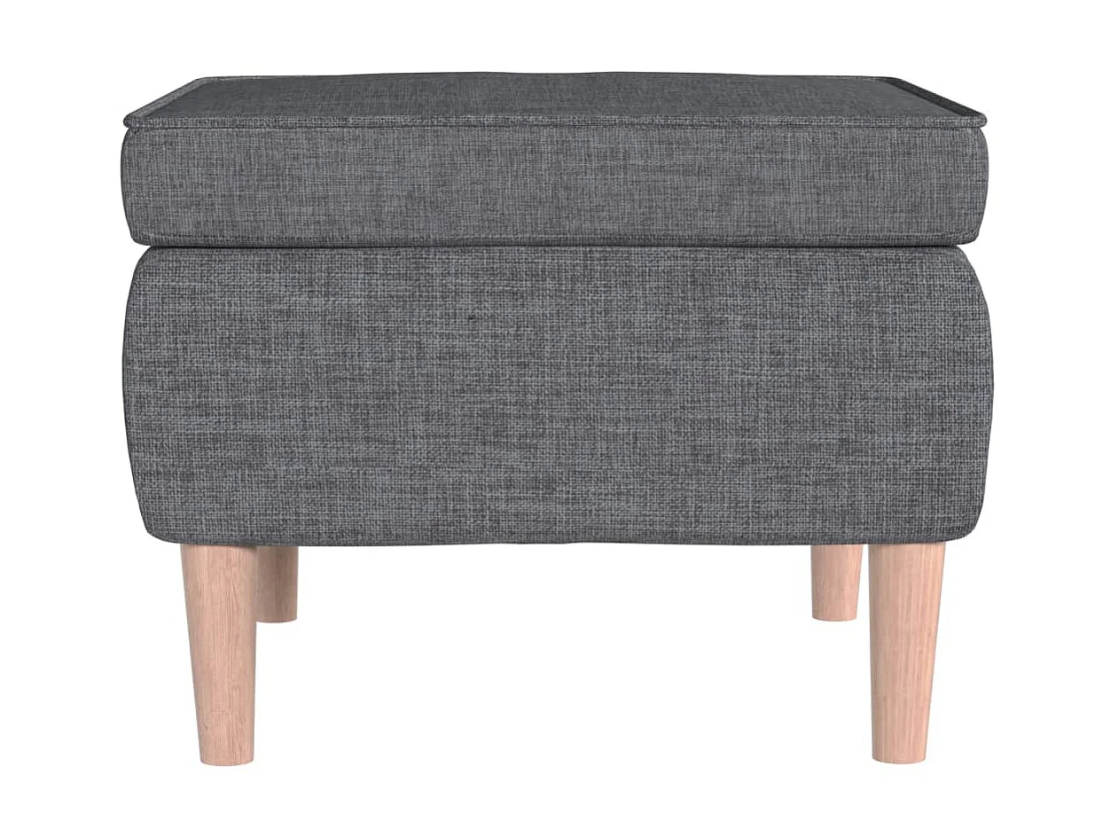 Tabouret avec pieds en bois Gris clair Tissu
