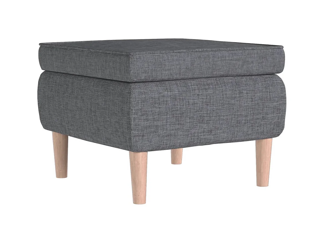 Tabouret avec pieds en bois Gris clair Tissu