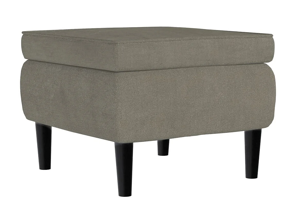 Tabouret avec pieds en bois Gris clair Velours