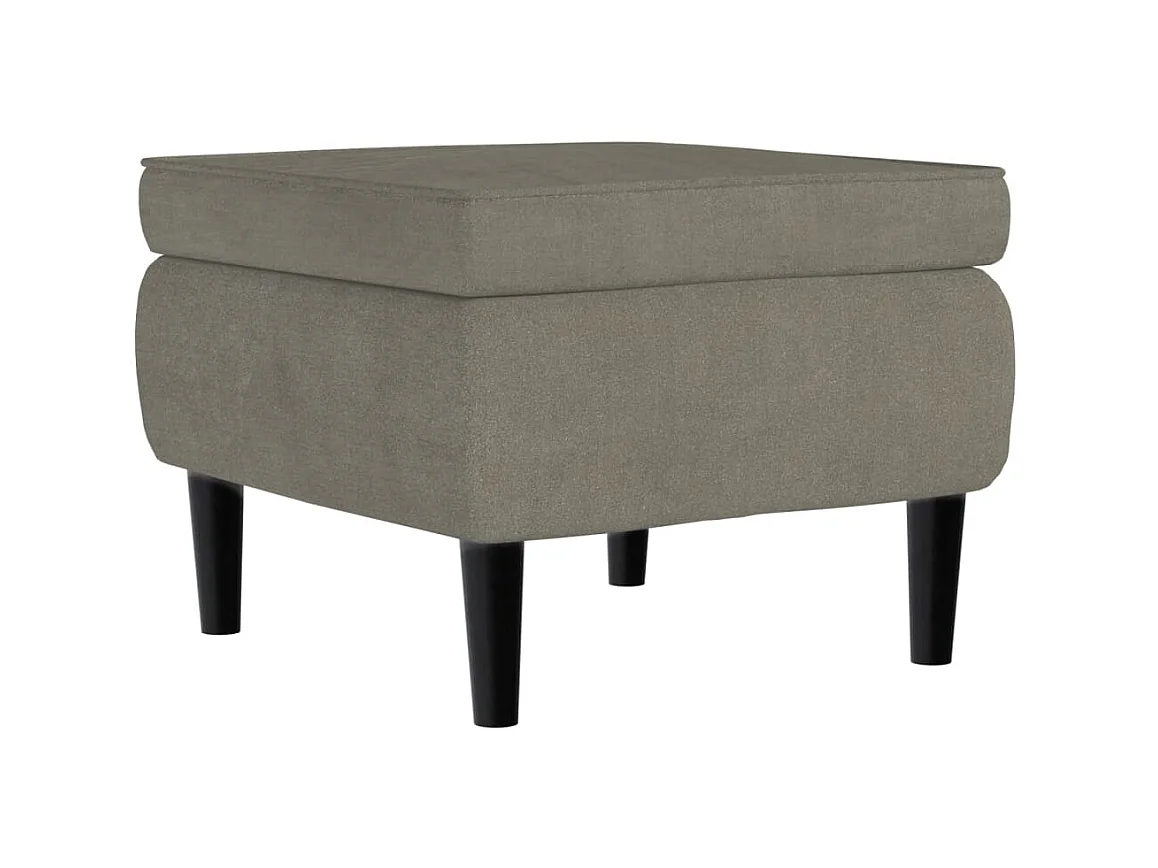 Tabouret avec pieds en bois Gris clair Velours