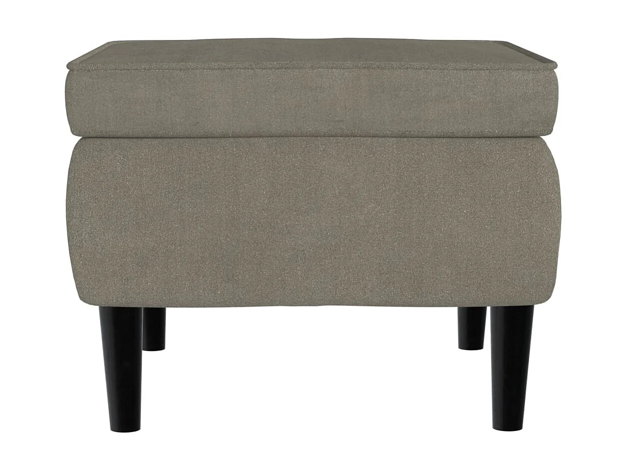 Tabouret avec pieds en bois Gris clair Velours