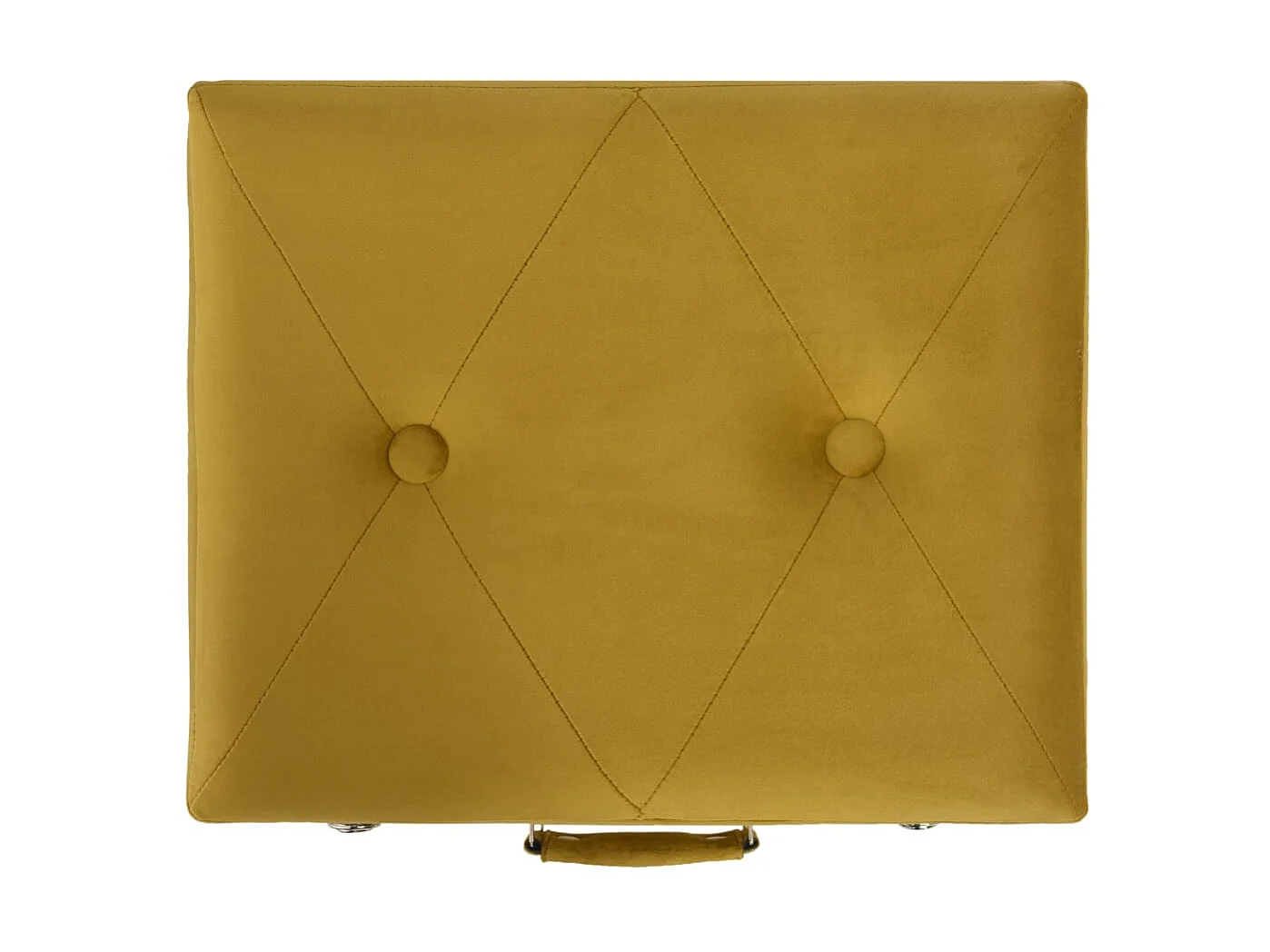 Tabouret de rangement 40cm Jaune moutarde Velours