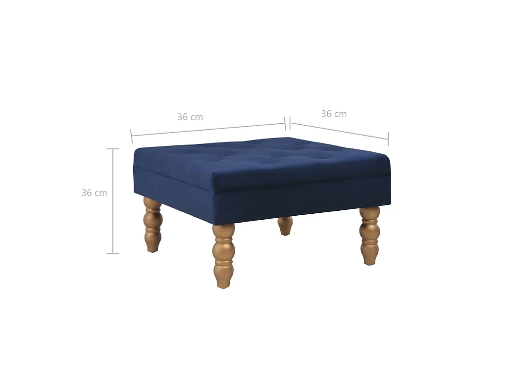 Kruk 60x60x36 cm fluweel marineblauw