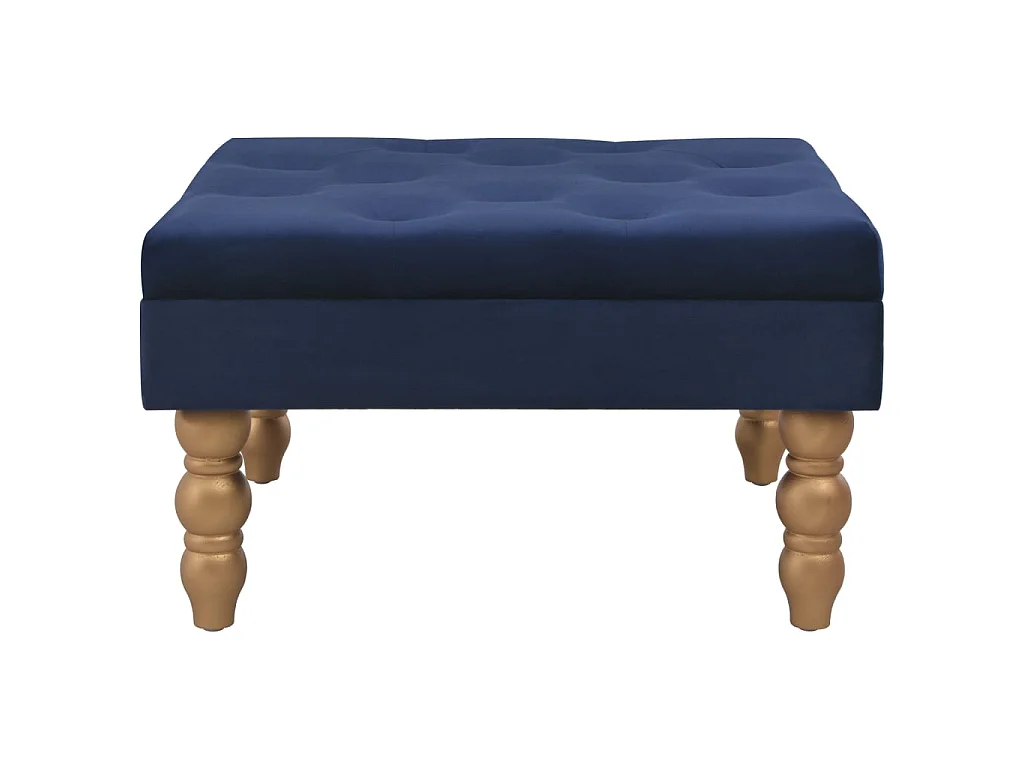 Kruk 60x60x36 cm fluweel marineblauw