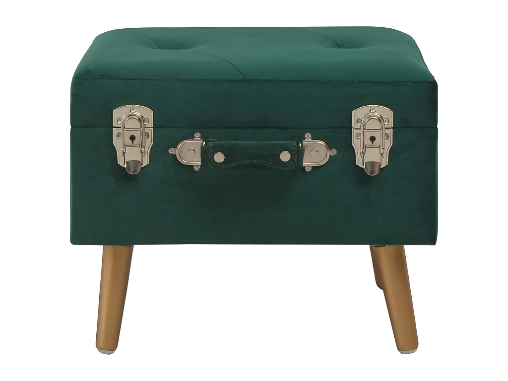 Tabouret de rangement 40cm Vert Velours