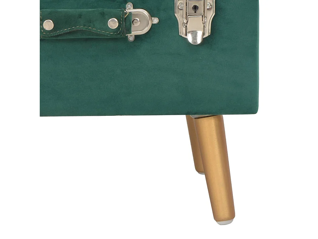 Tabouret de rangement 40cm Vert Velours