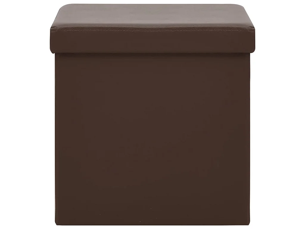 Tabourets de rangement pliables 2 pcs Marron PVC