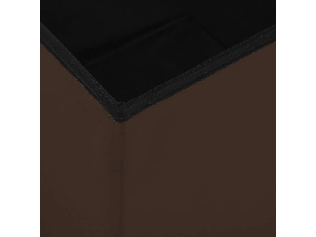 Tabourets de rangement pliables 2 pcs Marron PVC